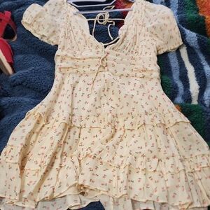 HYFVE Cream Floral Mini Dress